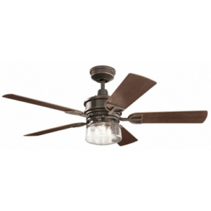 LYNDON Loftventilator i stål og ABS Ø132 cm - Antik bronze/Brun træ