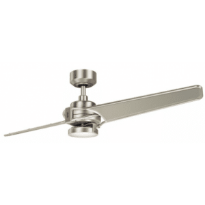 XETY Loftventilator i stål og polycarbonat Ø142 cm - Børstet nikkel