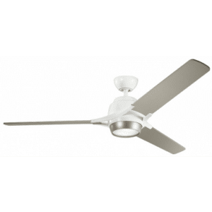 ZEUS Loftventilator i stål og polycarbonat Ø152 cm - Hvid/Børstet nikkel