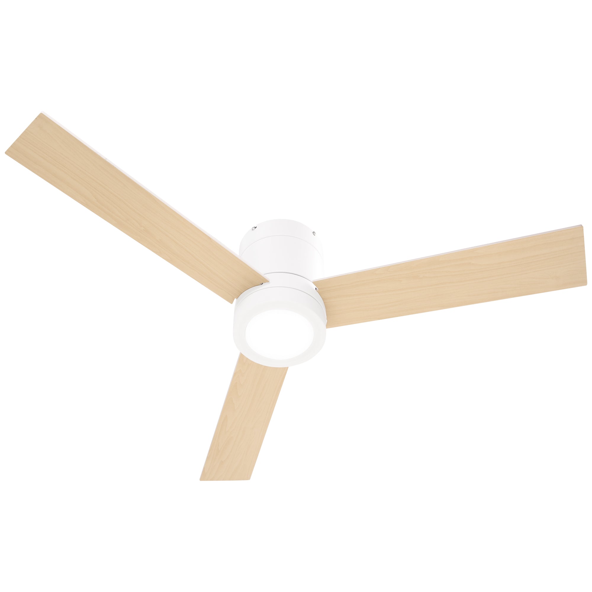 Loftventilator med LED-lys, 2-i-1-design, med timer, fjernbetjening, loftslampe med ventilator, hvid + naturtræ