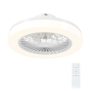 Loftventilator med LED-lys, 6 hastigheder, fjernbetjening, hvid