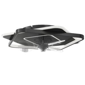 Loftventilator med lys og fjernbetjening, LED-loftventilator med 6 hastigheder, 3 farvetemperaturer